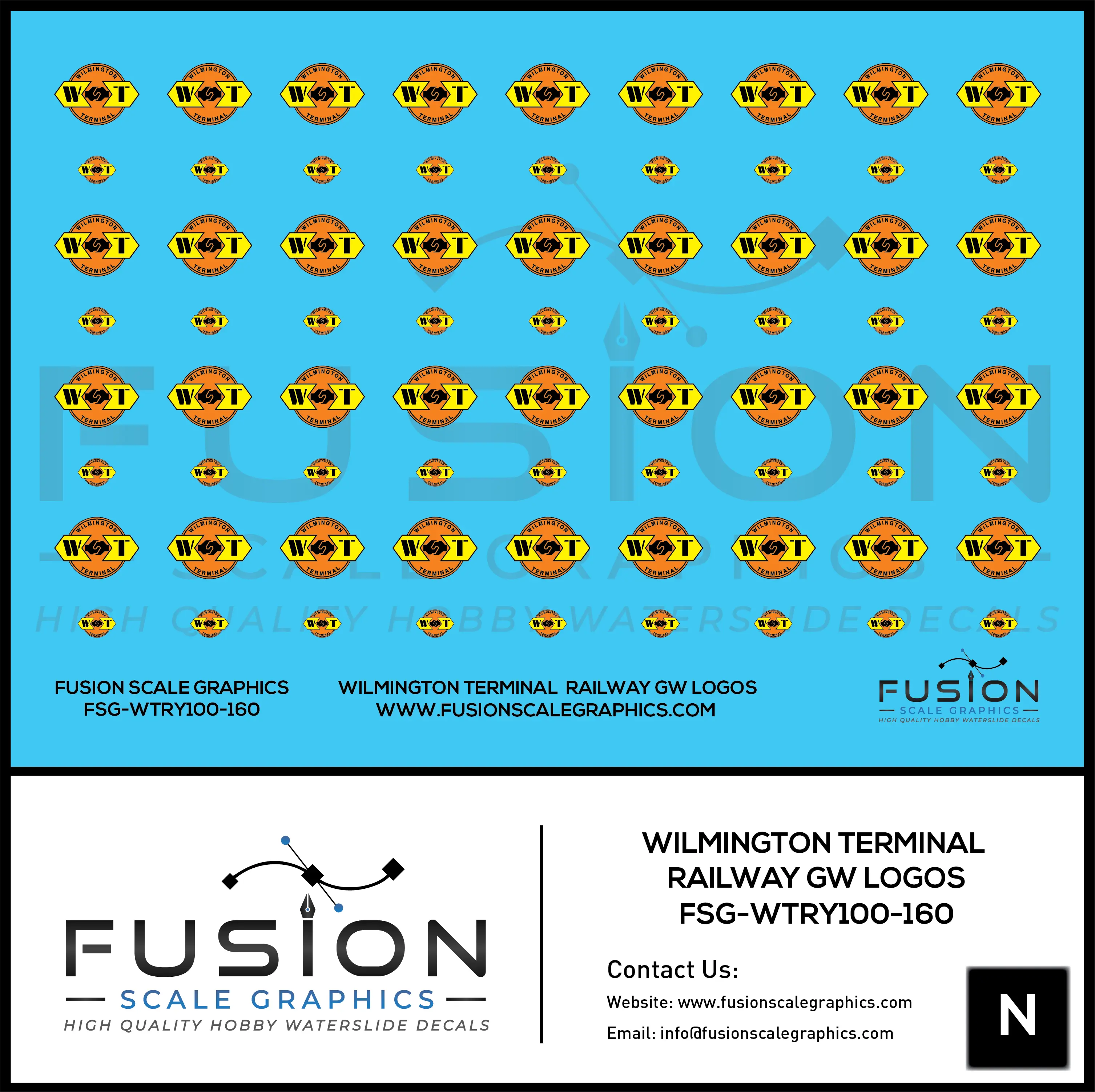 N Scale Wilmington Terminal Railroad Logos Decal Set Fusion Scale Graphics
