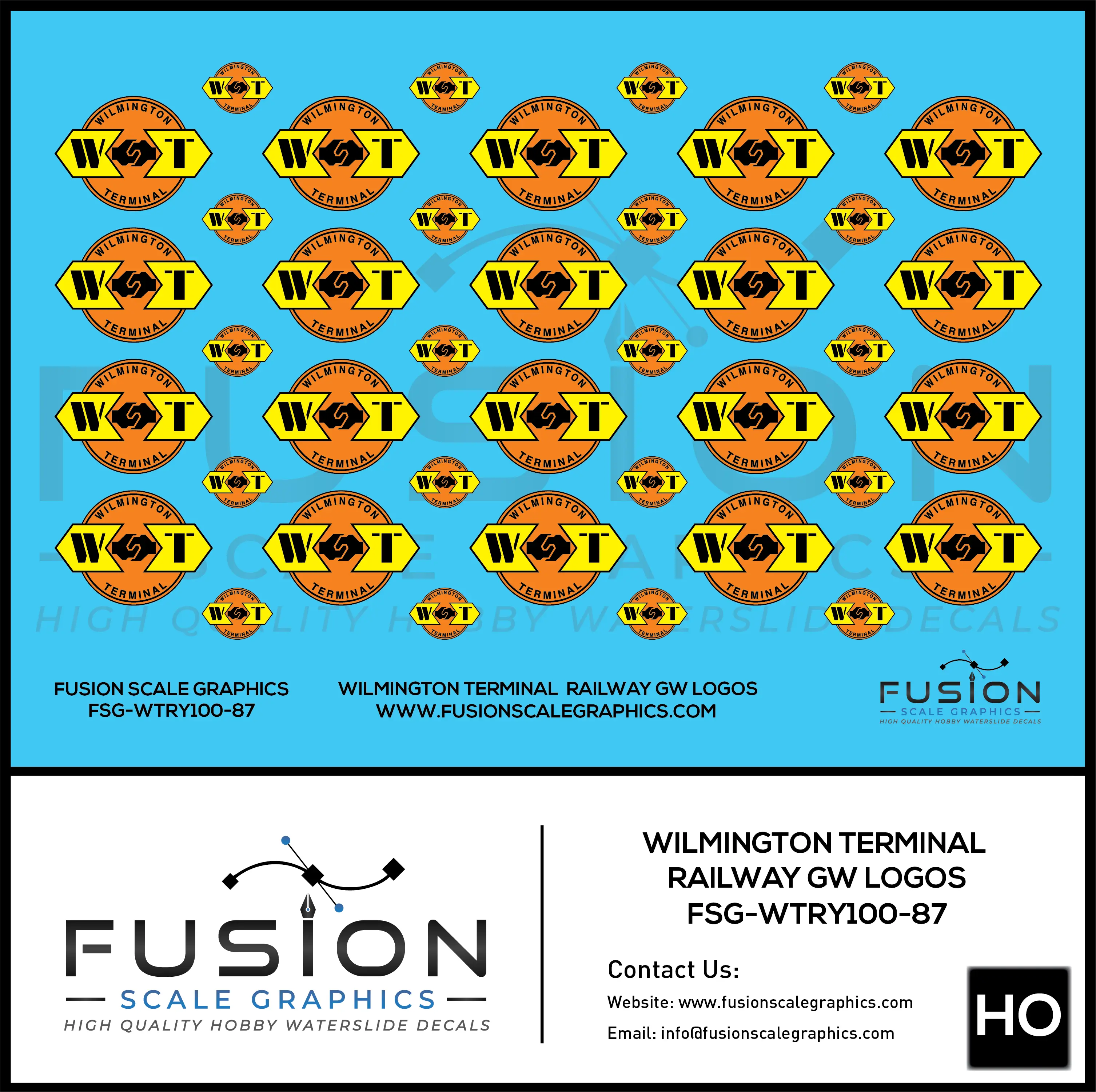 HO Scale Wilmington Terminal Railroad Logos Decal Set Fusion Scale Graphics