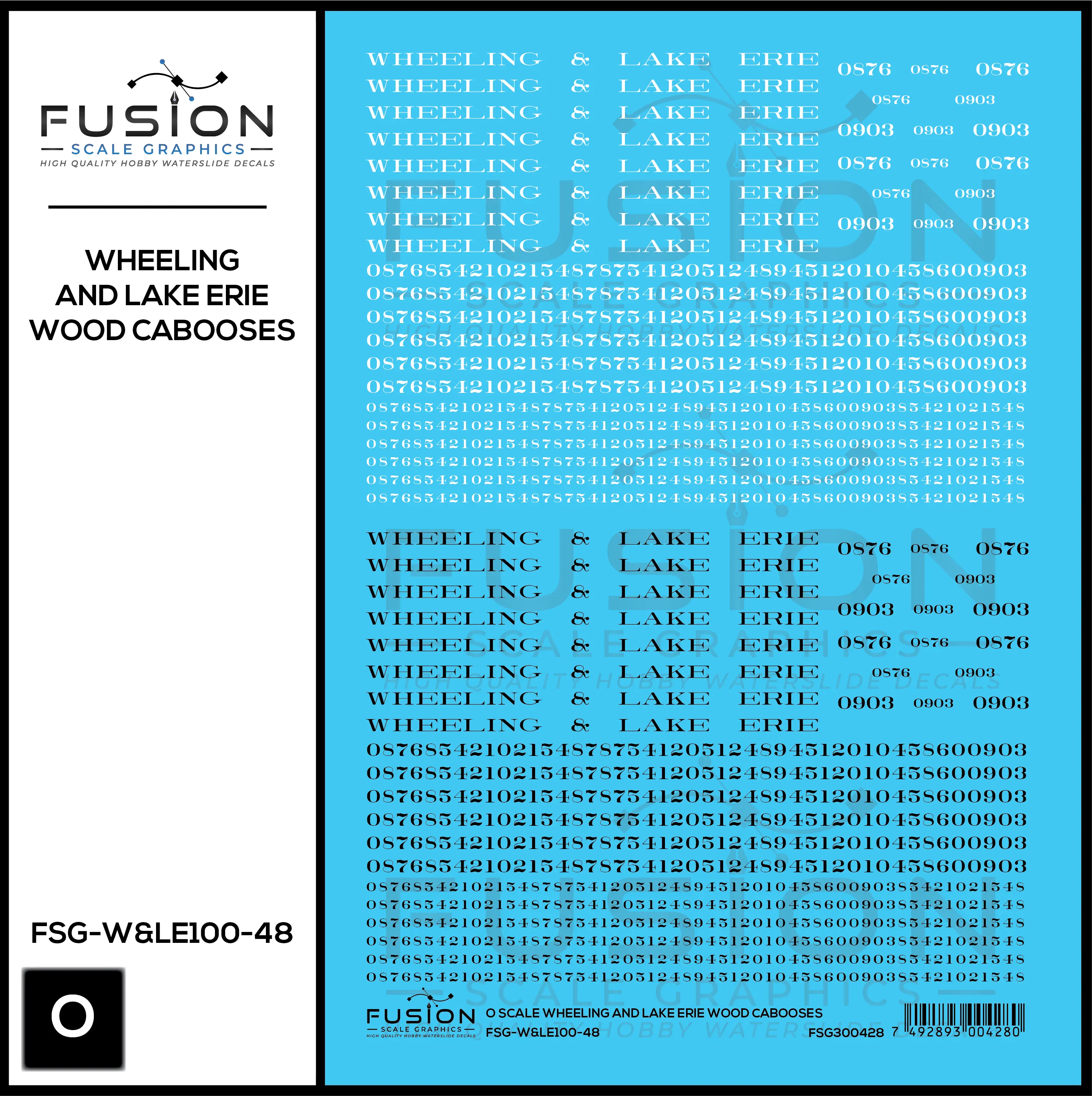 O Scale Wheeling & Lake Erie Wood Cabooses Decal Set Fusion Scale Graphics