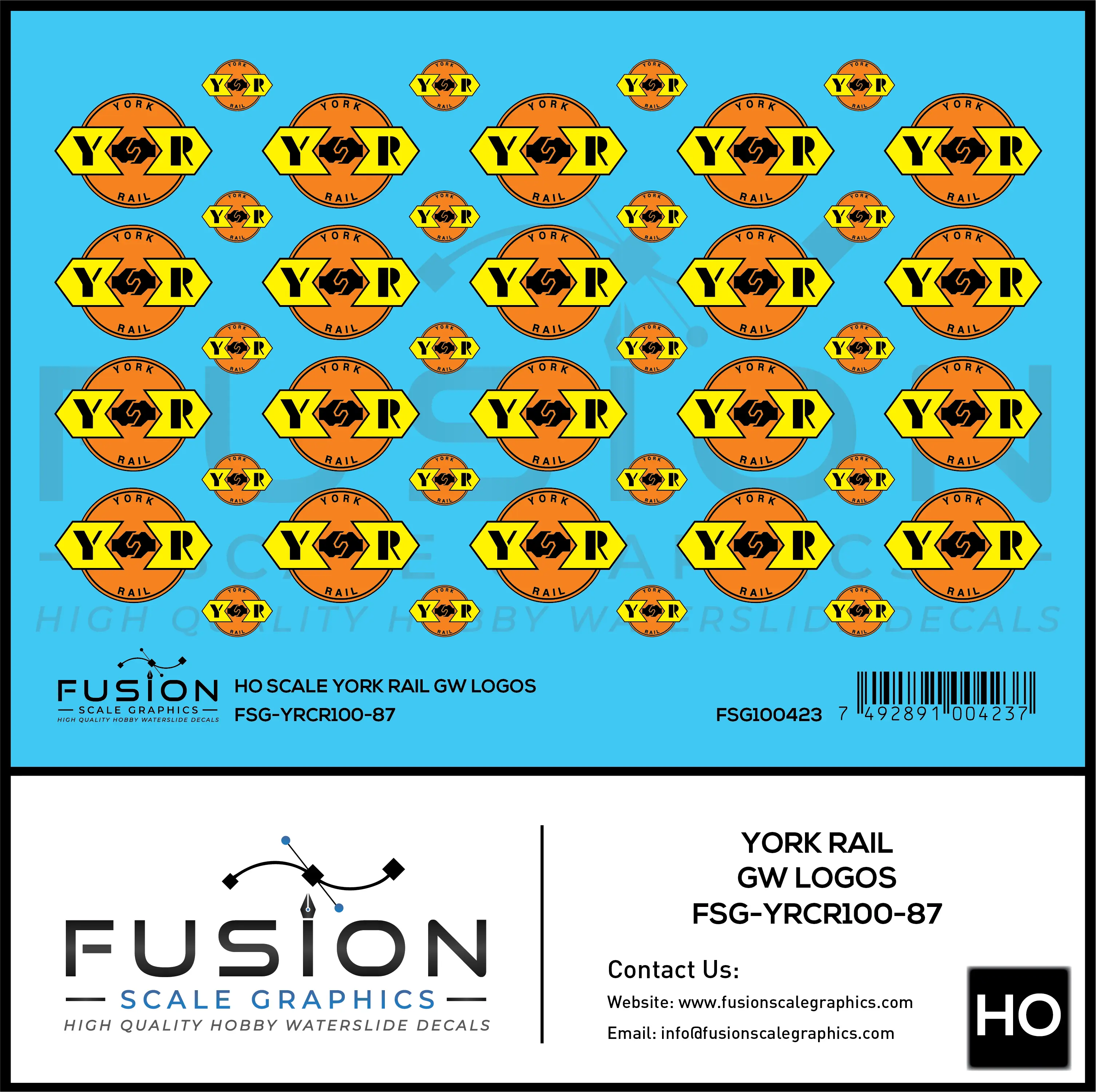HO Scale York Rail Logos Decal Set Fusion Scale Graphics