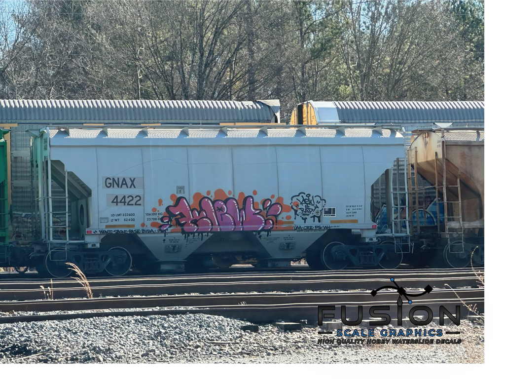 HO Scale GNAX Covered Hoppers Patching and Numbering Decal Set Sign Font Type Fusion Scale Graphics