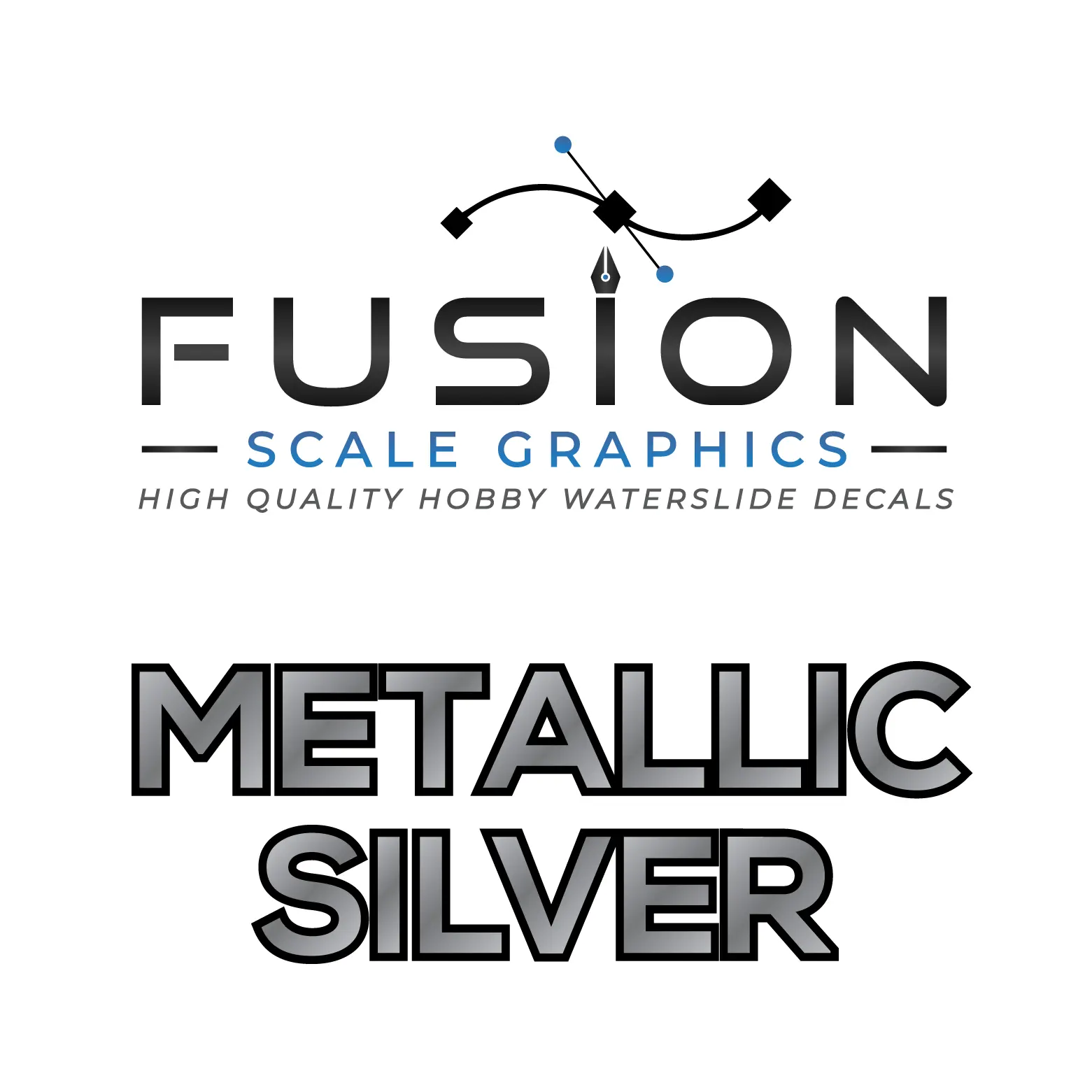 Metallic Silver 4mm Wide Stripe Decal Set Fusion Scale Graphics