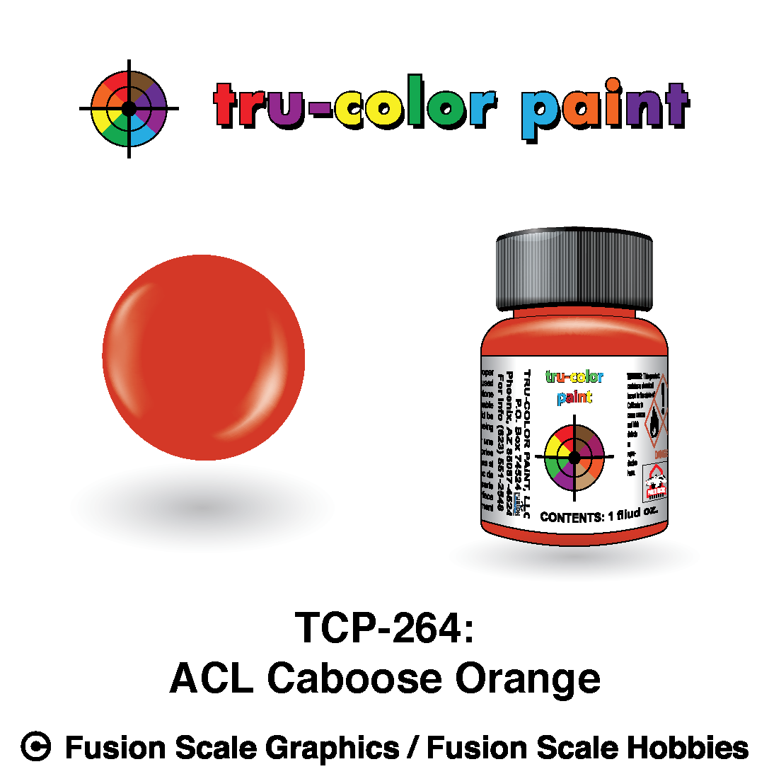Tru Color Paint Atlantic Coast Line Caboose Orange 1oz - 264