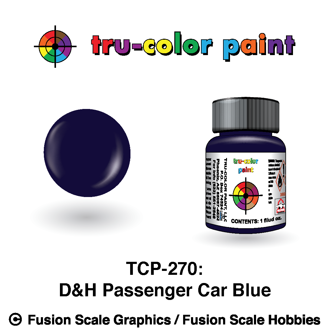 Tru Color Paint Delaware & Hudson Passenger Car Blue 1oz - 270