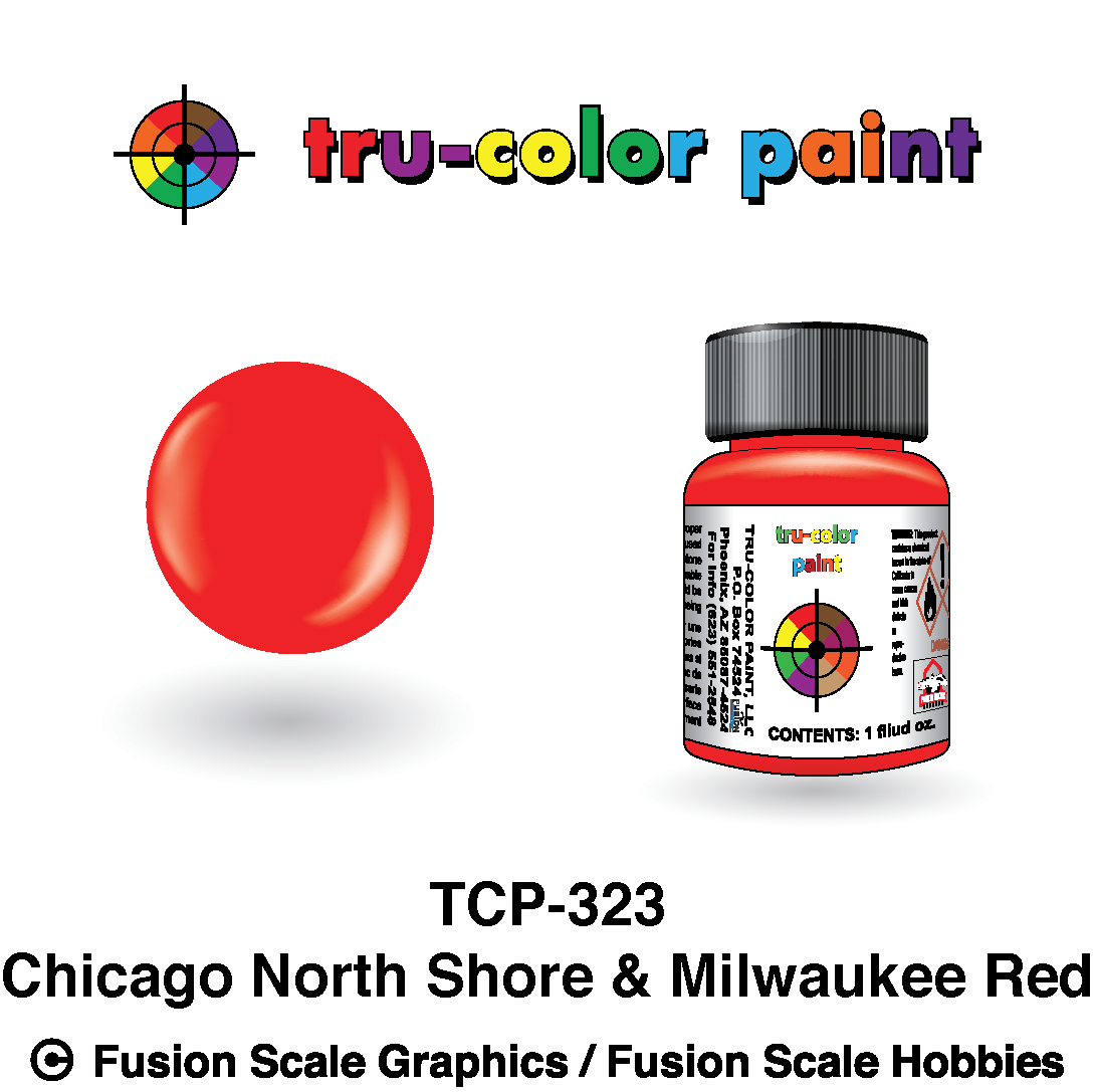 Tru Color Paint Chicago North Shore & Milwaukee Rd. Red 1oz - 323
