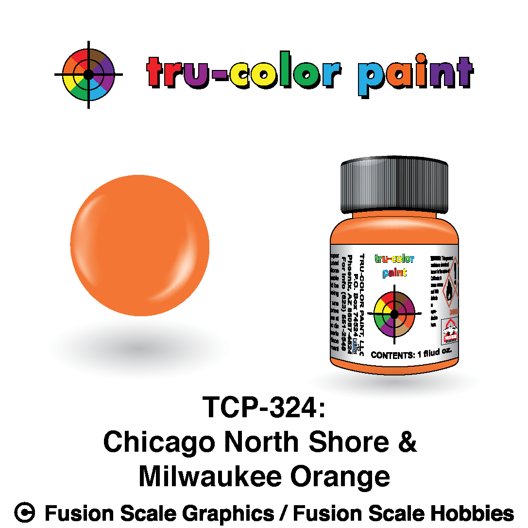 Tru Color Paint Chicago North Shore & Milwaukee Rd. Orange 1oz - 324