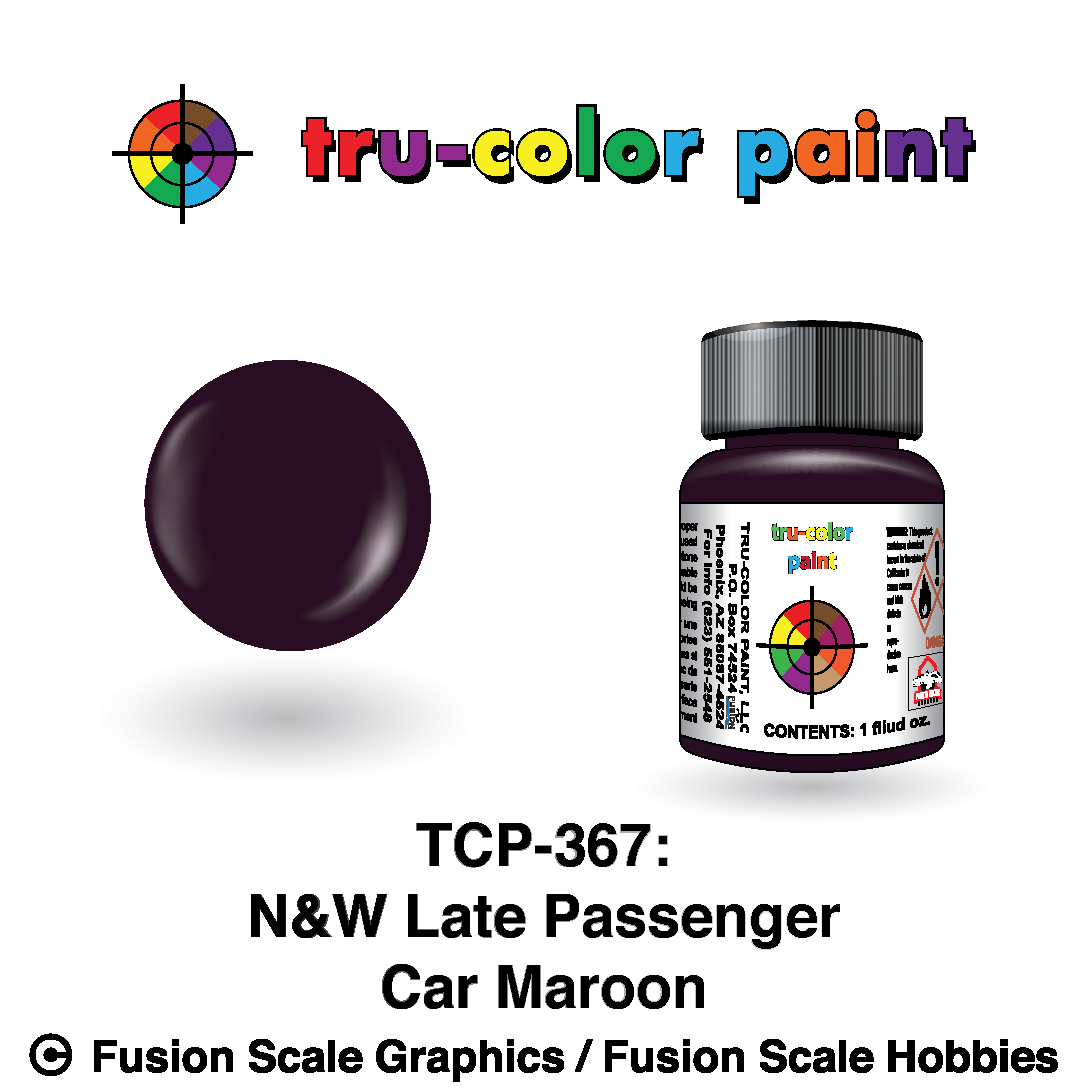 Tru Color Paint Norfolk & Western Late Passenger Car Maroon 1oz - 367