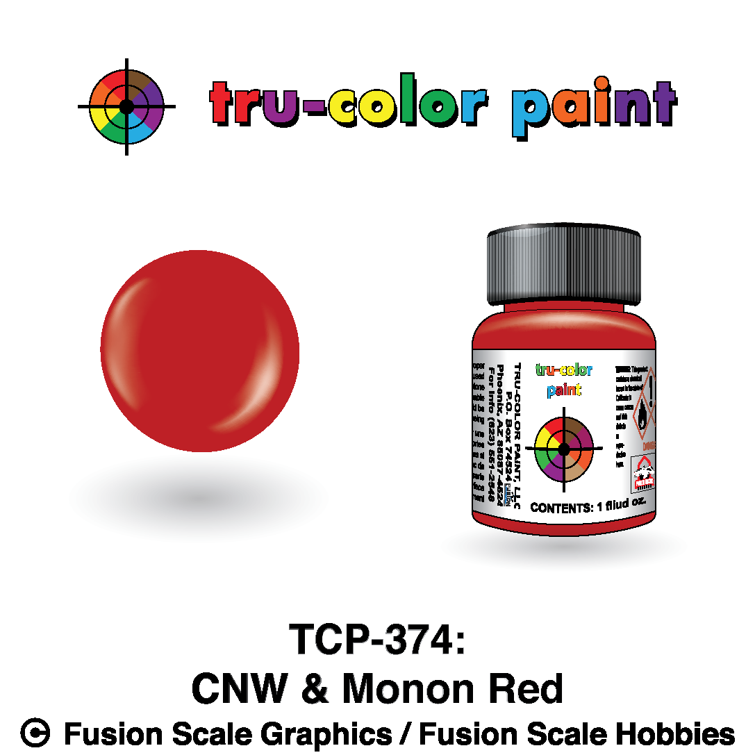 Tru Color Paint Chicago & Northwestern and Monon Red 1oz - 374