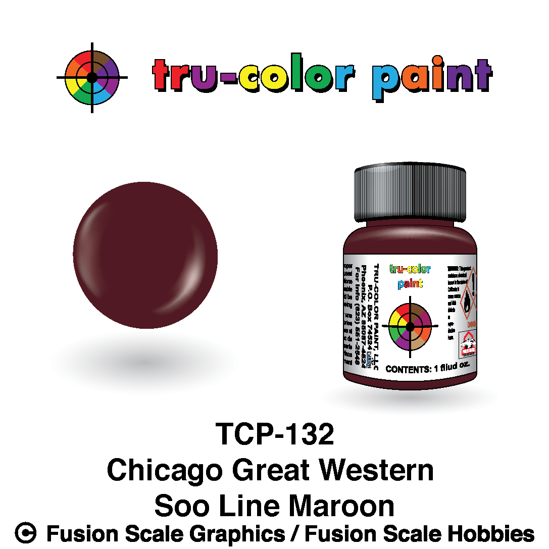 Tru Color Paint Chicago Great Western Soo Line Maroon 1oz - 132