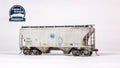 HO Scale 39' Trinity 3281 2-Bay Covered Hopper - Ready to Run -- Trinity Industries Leasing TILX #33357 (Weathered)