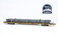 HO Scale ScaleTrains Rivet Counter BSC F68BH Finger Rack Flatcar, TTJX/1991 Speed Logo #80421 with Rebar Load
