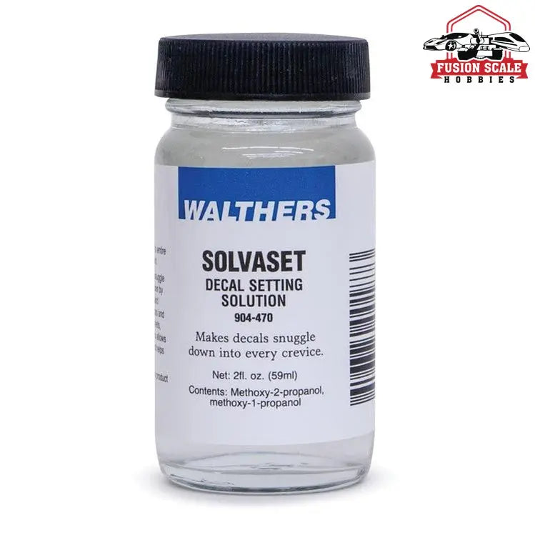 Walthers Solvaset Decal Setting Solution 2oz Bottle Fusion Scale Graphics